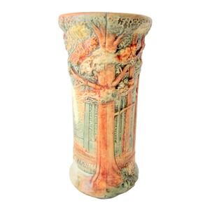 Weller Forest Tree Woodcraft Art Pottery Antique Vase 8.25"